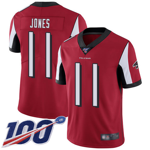 Atlanta Falcons Limited Red Men Julio Jones Home Jersey NFL Football 11 100th Season Vapor Untouchable